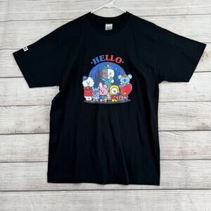 BTS BT21 Line Friends Hello NYC T-Shirt Adult Large Black Studio Eight NEW